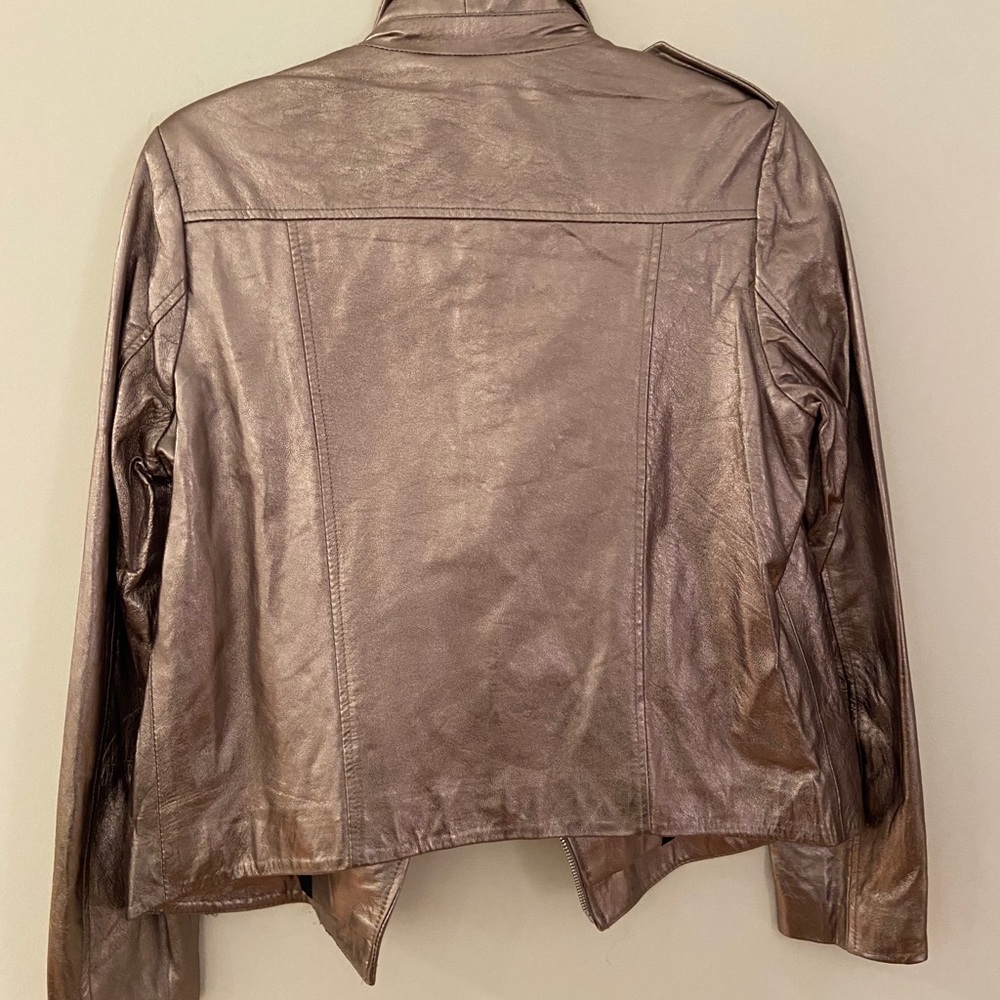 NWT Neiman Marcus Real Metallic Leather Jacket - Picture 4 of 9